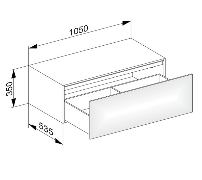 Keuco тумба боковая подвесная с одним выдвижным фронтом, с внутренней светодиодной подсветкой, edition 11, черный арт. 31324 330100