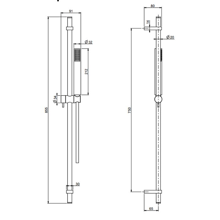 Fima Carlo Frattini душевая штанга с ручным душем и шлангом 1500 мм. wellness, чёрный арт. f2150ns