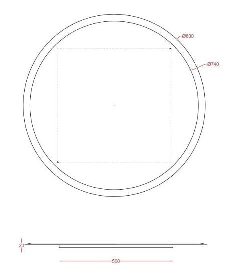 ArtCeram зеркало для ванной, acs009 round