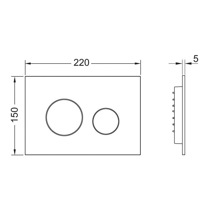 TECE панель смыва с двумя клавишами, хром глянцевый, loop - 9240921