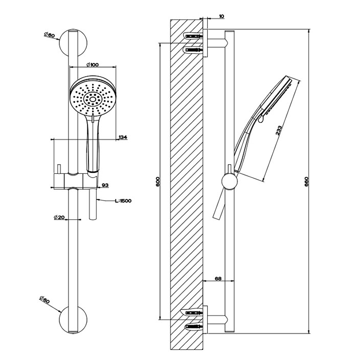 Gessi Душевой гарнитур, с ручным душем, на 3 позиции, шланг 1,5м, Emporio shower, 47308#031 цвет: хром