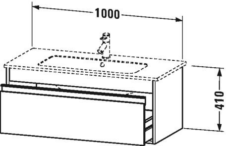 Duravit тумба подвесная под раковину с выдвижным ящиком, ketho, kt642001818 цвет: gres pietra grey opaco