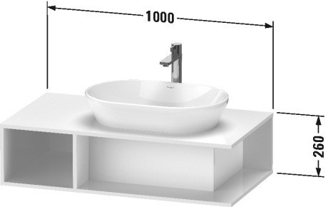 Duravit тумба подвесная под раковину справа 1000 мм х 550 мм, d-neo, de495907575 цвет: лён