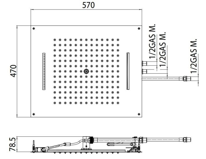 Bossini верхний душ 3 режима, dream, хром арт. h38927.030