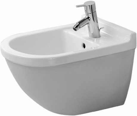 Duravit подвсеное биде с переливом, с креплением, starck 3, 2280150000 цвет: белый
