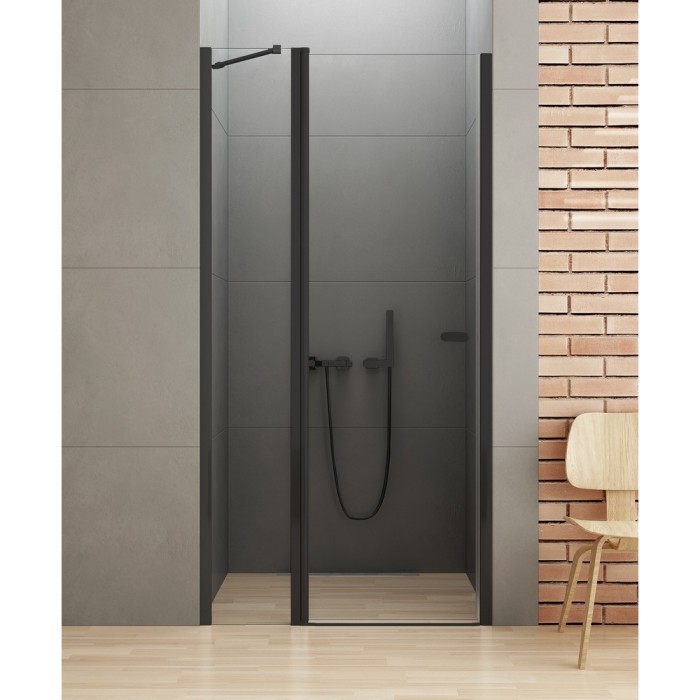 Дверь в нишу одинарная 100x195, New trendy New soleo black, черный арт. D-0242A