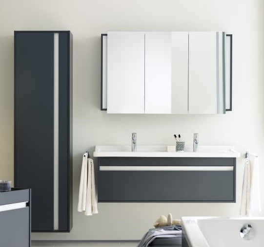Duravit шкаф высокий левый, с четырмя полками, ketho, 1265 l 43 цвет: базальт матовый