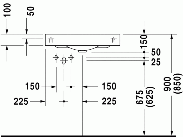 Duravit раковина подвесная 63х54см, architec, 0448450000 цвет: белый