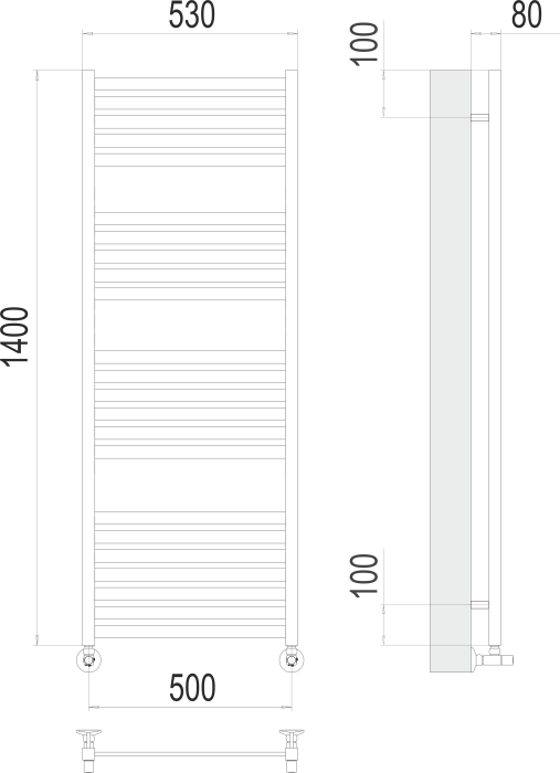 Terminus водяной полотенцесушитель тоскана п23 500х1400, люкс арт. 4670078530899