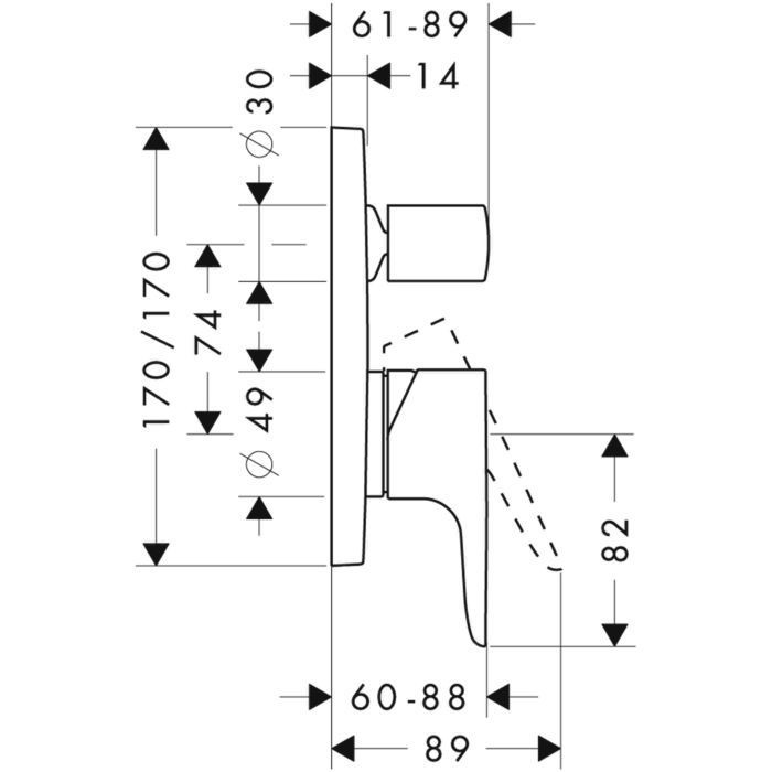 AXOR смеситель для ванны, Citterio M, золото арт. 34427990