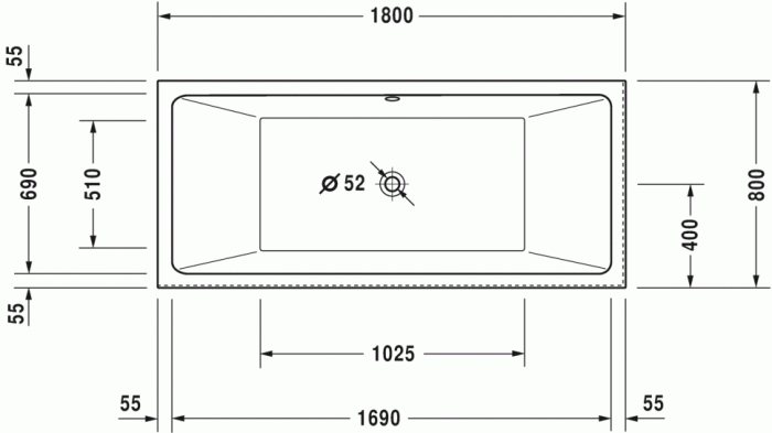 Duravit акриловая ванна air 1800 х 800 c двумя наклонами для спины, с бесшовной акриловой панелью и рамой, угловая, vero air, 700415000000000 цвет: белый