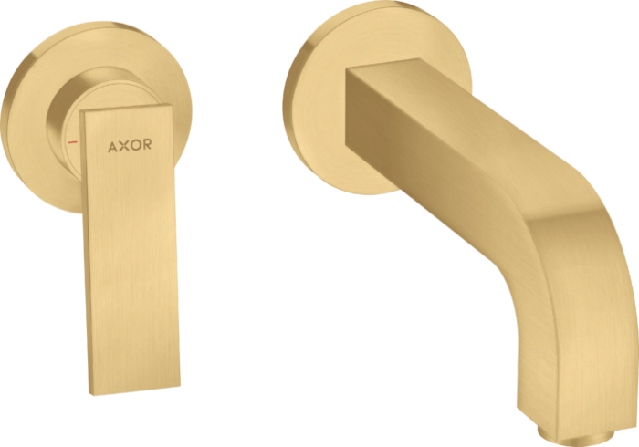 AXOR смеситель для раковины, настенный с розетками, Citterio, золото арт. 39121250