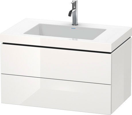 Duravit тумба подвесная с раковиной, l-cube, lc6927o8585 цвет: белый глянцевый
