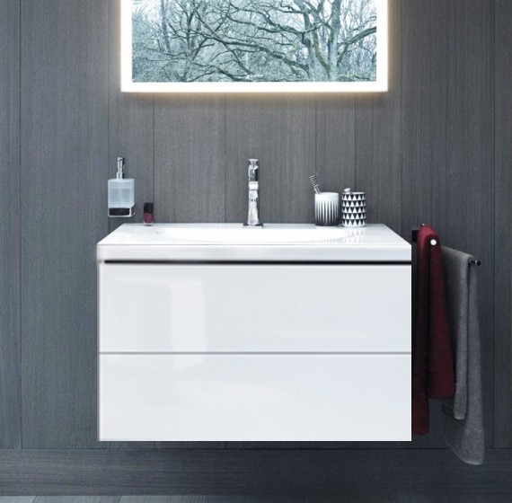 Duravit тумба подвесная с раковиной, l-cube, lc6927o8585 цвет: белый глянцевый