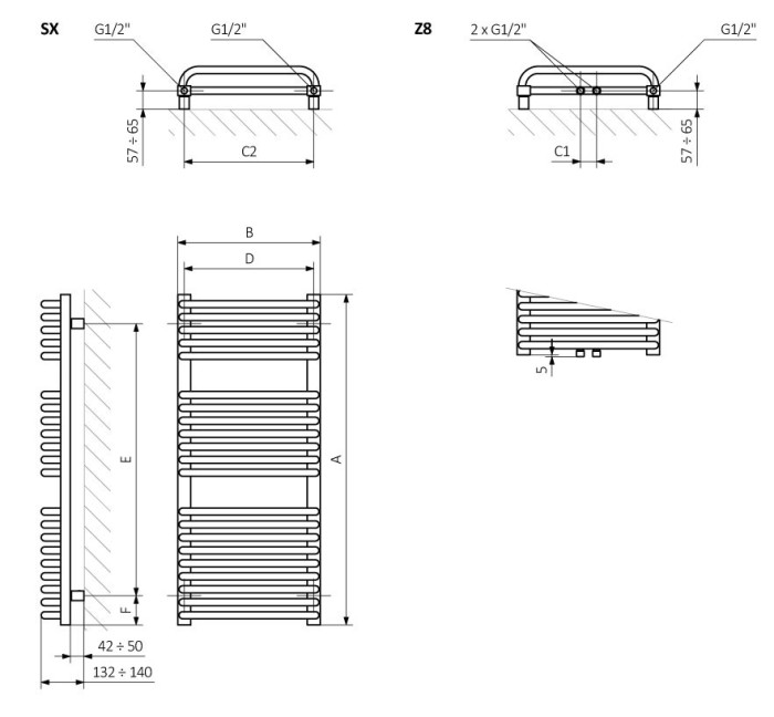 Terma эллектрический полотенцесушитель tytus 1780-540