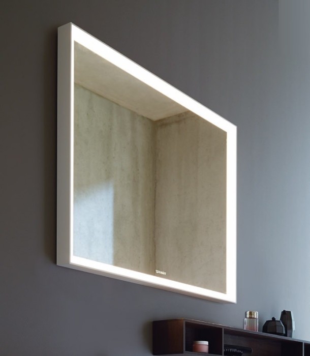 Duravit зеркало с подсветкой 1000 мм х 700 мм, с сенсорным диммером, l-cube, lc 7382 цвет: белый