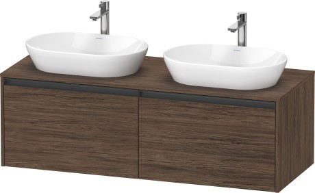 Duravit тумба подвесная под две раковины 550 мм х 1400 мм х 459 мм, ketho.2, k24888b21210000 цвет: орех темный
