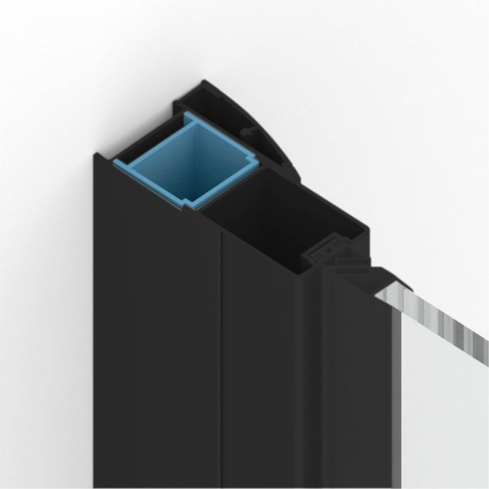 Душевое ограждение l 90x90x195, New trendy New renoma black, черный арт. D-0203A/D-0111B