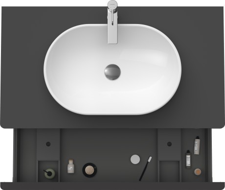 Duravit тумба подвесная под раковину 1000 мм х 550 мм и консолью, d-neo, de494804949 цвет: графит матовый