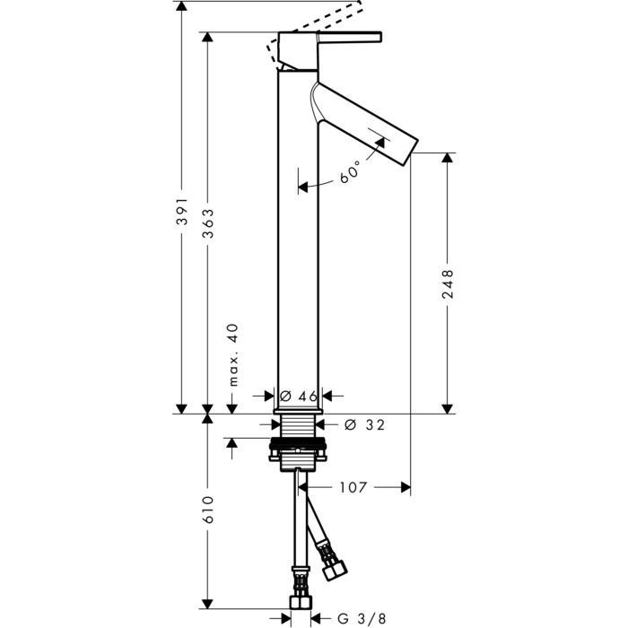 AXOR смеситель для раковины, Starck, бронза арт. 10103140
