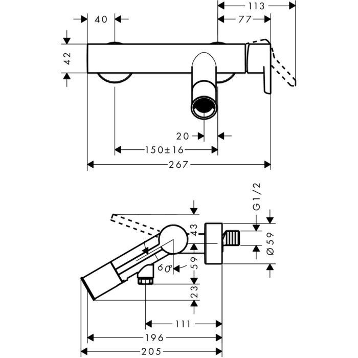 AXOR смеситель для душа, Starck, черный арт. 10465340