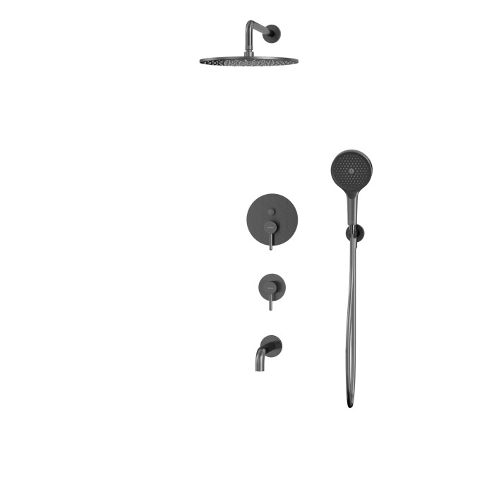 Душевая система скрытого монтажа, Whitecross Y gunmetal, оружейная сталь арт. YSET07TOPGM