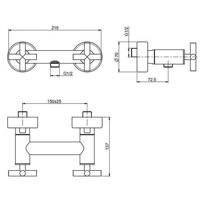Fima Carlo Frattini смеситель для душа внешнего монтажа без душевого комплекта, maxima, хром арт. f5305/1cr