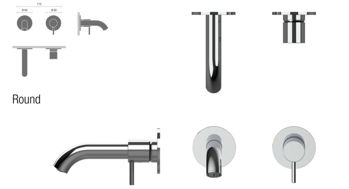 Almar внешняя часть смесителя для раковины из сантехнической латуни, излив длинной 132-157 мм, расположение ручки смесителя универсальное,  цвет хром