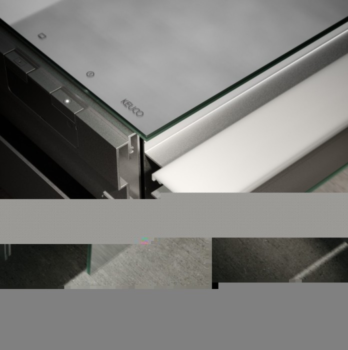 Keuco шкаф с подсветкой и подогревом для настенного монтажа 127 мм х 1000 мм х 710 мм, с 2 поворотными дверцами, somaris, зеркальный арт. 14503 002101