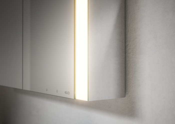 Keuco шкаф с подсветкой и подогревом для настенного монтажа 127 мм х 1000 мм х 710 мм, с 2 поворотными дверцами, somaris, зеркальный арт. 14503 002101