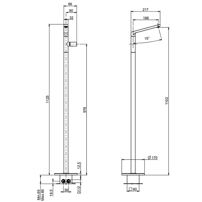Fima Carlo Frattini смеситель для раковины, напольный, nomos go, хром арт. f4171ncr