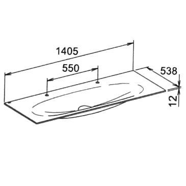 Keuco раковина встраиваемая двойная для смесителй на 1 отверстие, edition lignatur, белый арт. 33360 311402