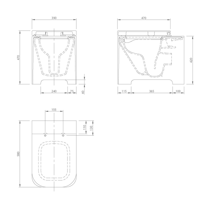 Knief унитаз напольный безободковый 58х39х42 см, с крышкой микролифт, Feel, 0600-024-01R bi matt цвет: белый
