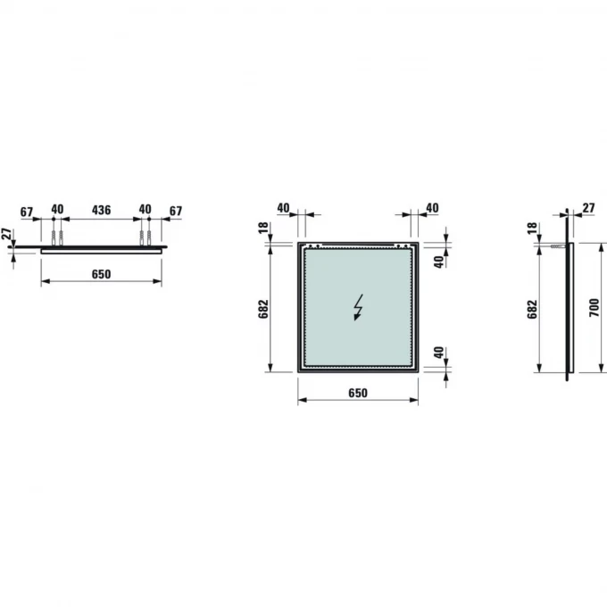 LAUFEN зеркало 25 65x70, FRAME - 4.4740.3.900.144.1