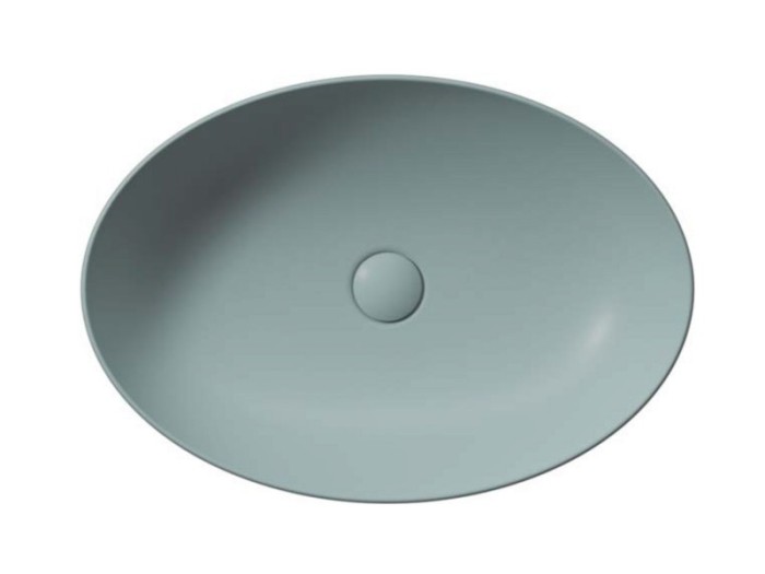 GSI Раковина накладная 60х42х16 см, ghiaccio matte, санфаянс, Color-elements - 884215