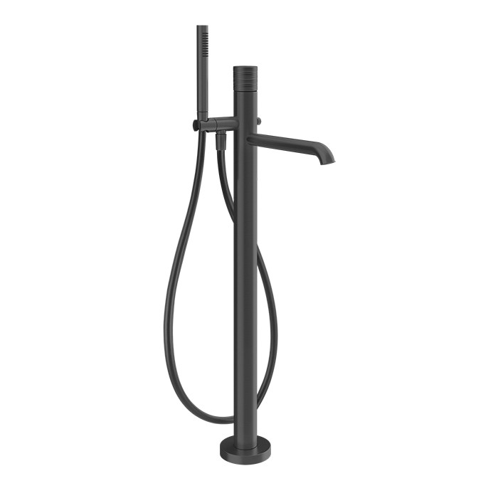 Gessi Смеситель для ванны, напольный, с ручным душем, Habito Trame, 70328#706 цвет: black metal pvd