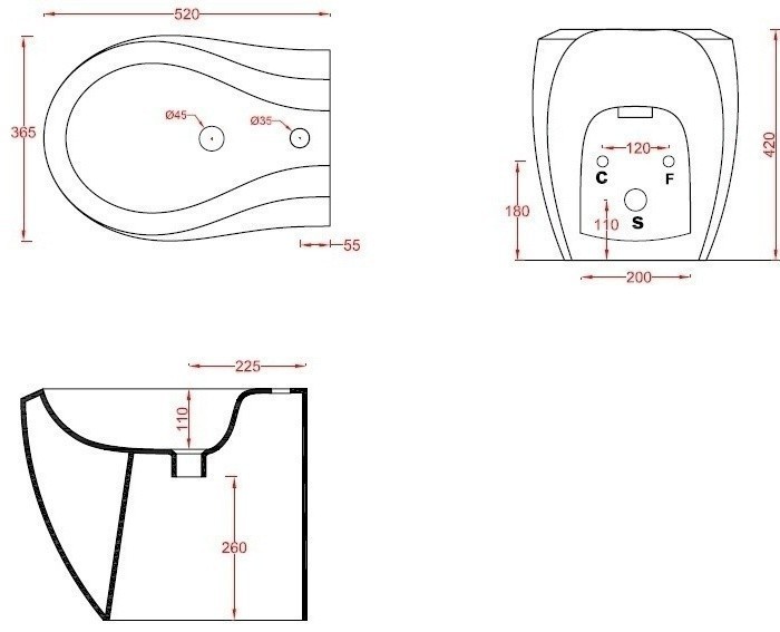 ArtCeram биде (напольное), blb002 01 00 blend цвет: белый глянцевый