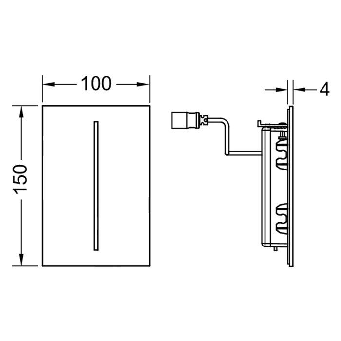 TECE электронная панель смыва писсуара питание от сети 230 в, цвет: нерж сталь сатинированная, filo filo solid - 9242037