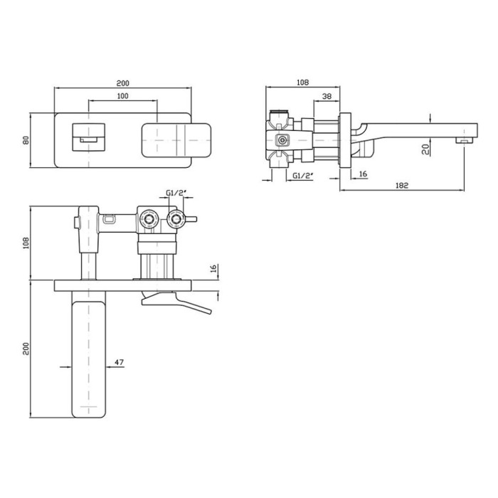 Zucchetti внутренняя часть для встраимого смесителя, хром арт. r99799