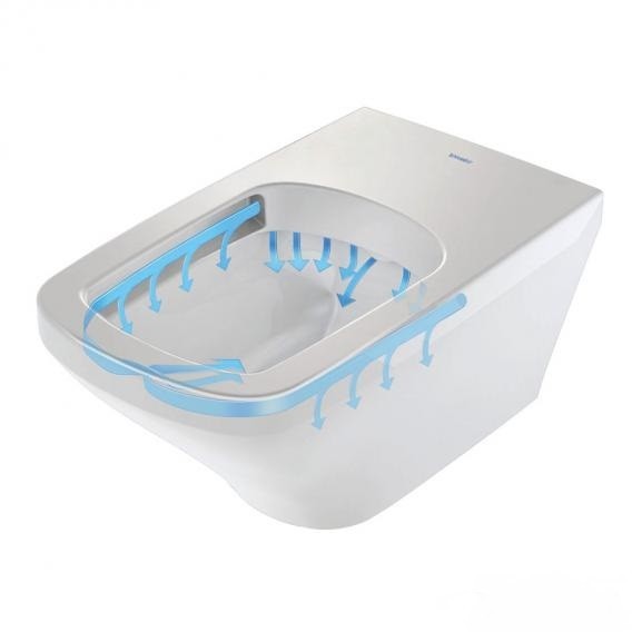 Duravit унитаз подвесной с вертикальным смывом, для sensowash, c покрытием wondergliss, безободковый, durastyle, 25425900001 цвет: белый