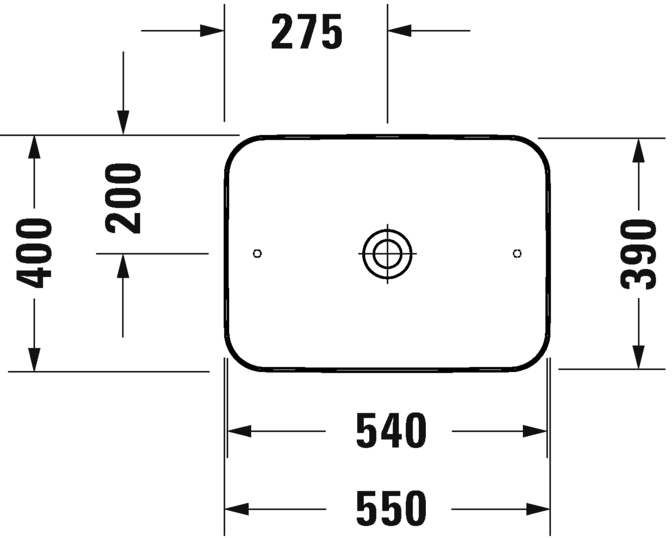 Duravit раковина накладная 55х40 см, cape cod, 2347550000 цвет: белый глянцевый