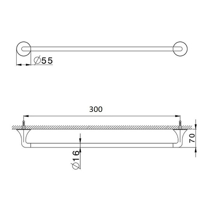 Cisal держатель для полотенца 300 мм vi09010021 vita cisal, цвет: хром