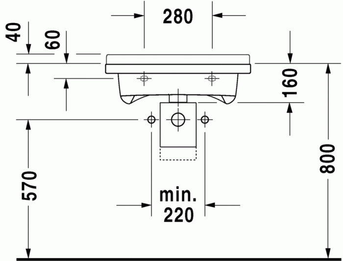 Duravit раковина медицинская strack 3 60х54 см, starck 3, 0312600000 цвет: белый