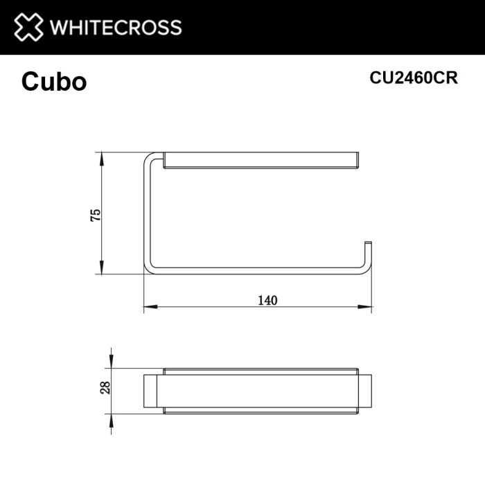 Держатель туалетной бумаги, Whitecross Cubo chrome, хром арт. CU2460CR