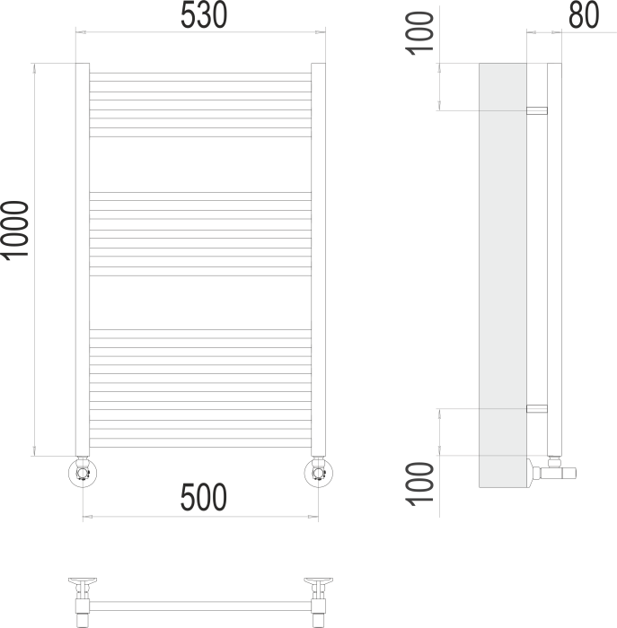 Terminus водяной полотенцесушитель сицилия п16 500х1000, люкс арт. 4670078530806