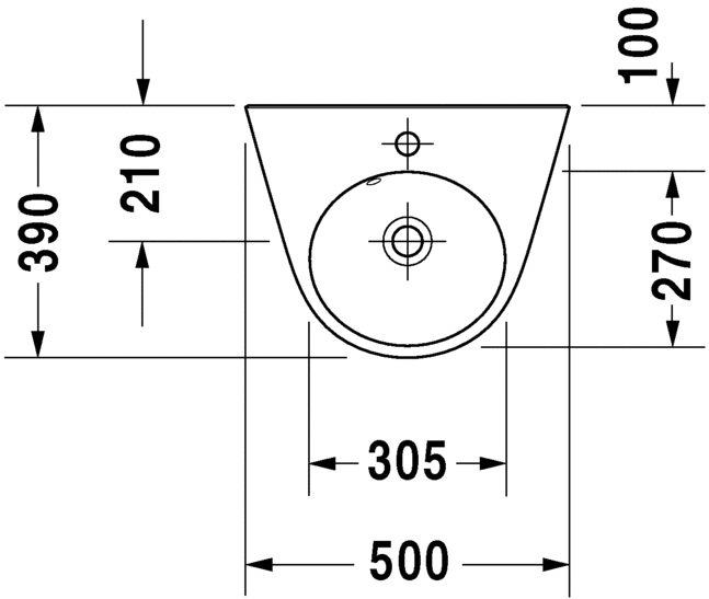 Duravit раковина подвесная 50х39см, starck 2, 0714500000 цвет: белый