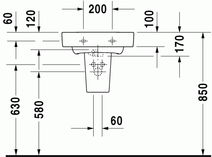 Duravit раковина подвесная 50х39см, starck 2, 0714500000 цвет: белый