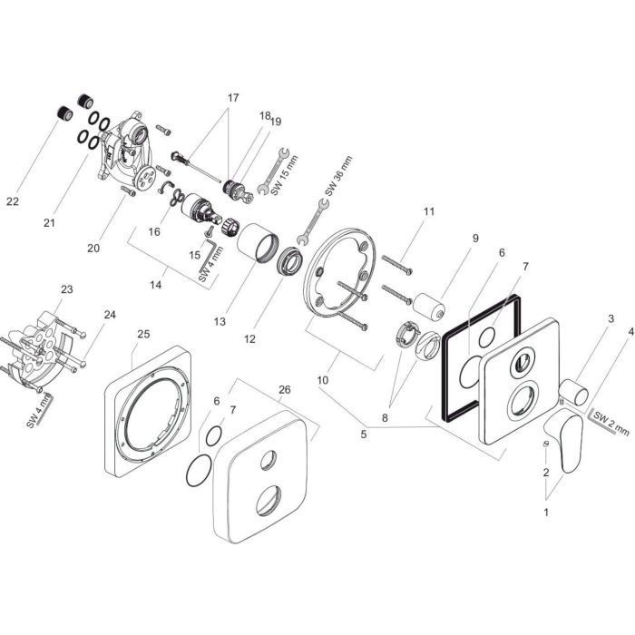 AXOR смеситель для ванны, Citterio M, черный арт. 34425340