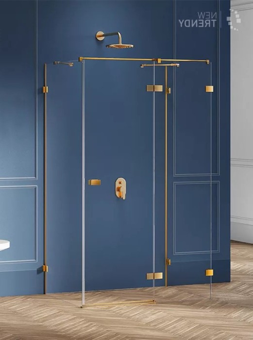 Душевое ограждение brushed r 90x120x200, New trendy Avexa gold, брашированное золото арт. EXK-3111
