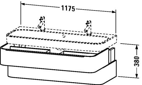 Duravit тумба подвесная под раковину, happy d.2, h2636705252 цвет: дуб европейский